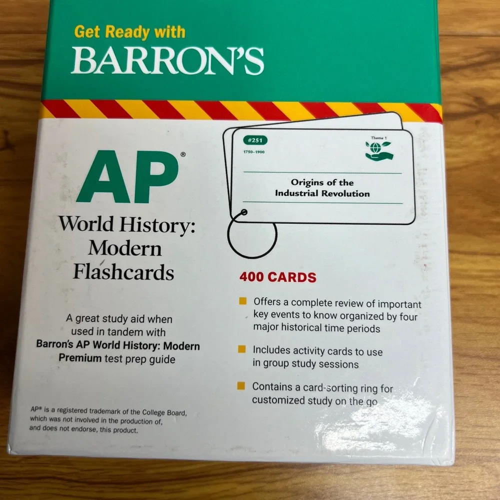 Barrons AP‎ World History Modern Flashcards Fourth Edition 400 Cards Test Prep